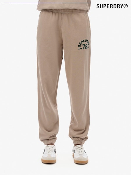 Superdry Cobblestone Grey Boyfriend 100% Cotton Athletic Joggers (764710) | £50