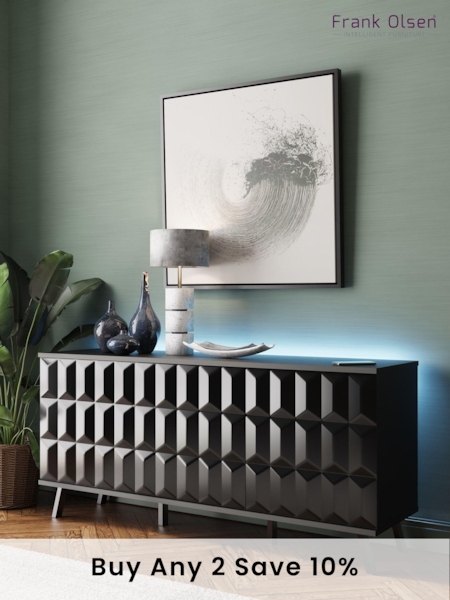 Frank Olsen Black Elevate Smart LED Sideboard (765595) | £450