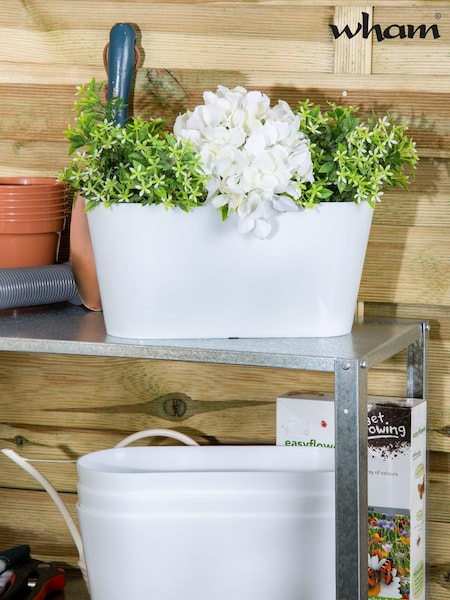 Wham Set of 4 White Garden Studio 30cm Oval Plastic Troughs (765747) | £15