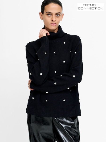 Black - French Connection Elna Studded Jumper