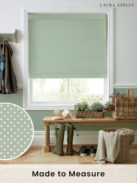 Laura Ashley Sage Louise Star Made to Measure 100% Cotton Roman Blinds (766183) | £84