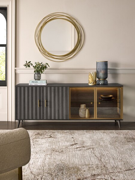 Grey Ezra Glass Lit Sideboard (766967) | £525