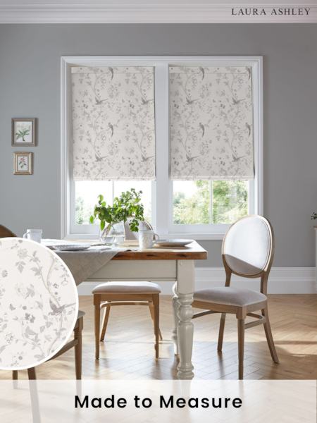 Laura Ashley Dove Grey Summer Palace Made to Measure 100% Cotton Roman Blinds (767495) | £84