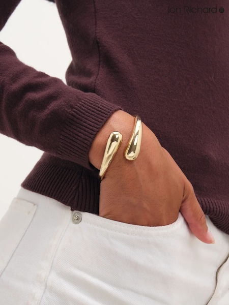 Gold Tone - Jon Richard Polished Open Bangle
