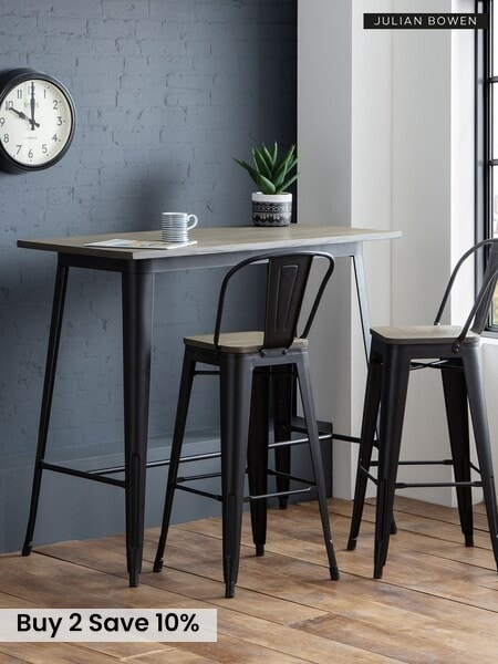 Julian Bowen Brown Set of 2 Grafton Metal Bar Stools (767824) | £180