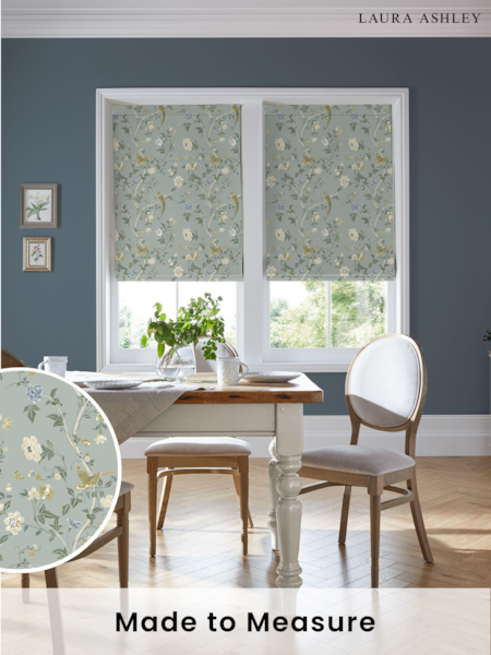 Laura Ashley Jade Green Summer Palace Made to Measure Roman 100% Cotton Blinds (769784) | £84