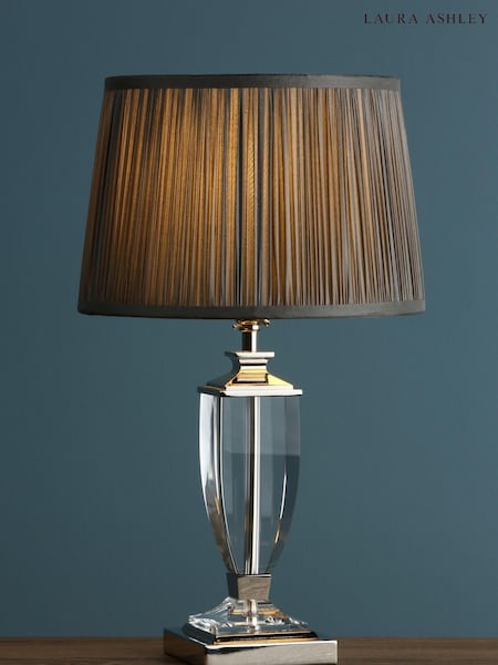 Laura Ashley Chrome Carson Crystal Table Small Lamp Base (769904) | £100