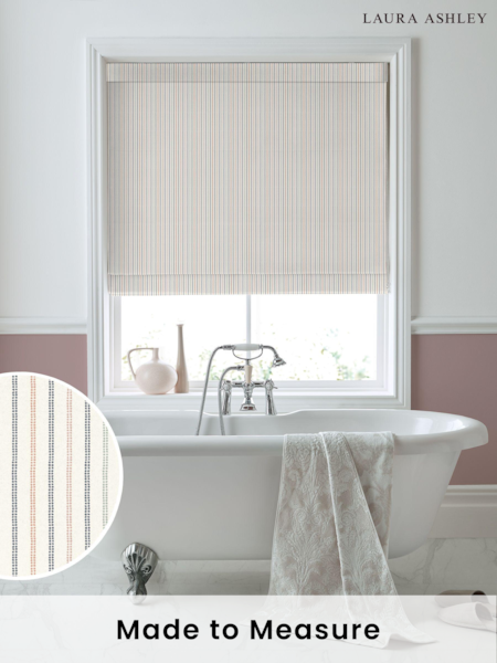 Laura Ashley Apricot Candy Stripe Made to Measure 100% Cotton Roman Blinds (770854) | £84