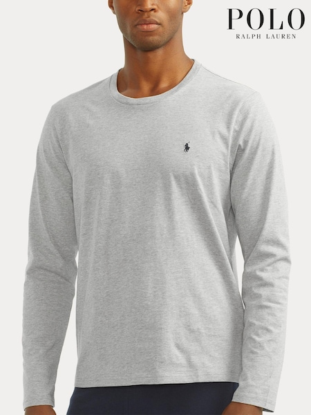 Polo Ralph Lauren Grey Loungewear Logo Long Sleeve Cotton T-Shirt (771634) | £55