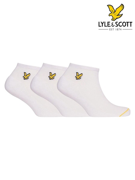 White Lyle & Scott Trainer Socks 3 Pack (771689) | £13