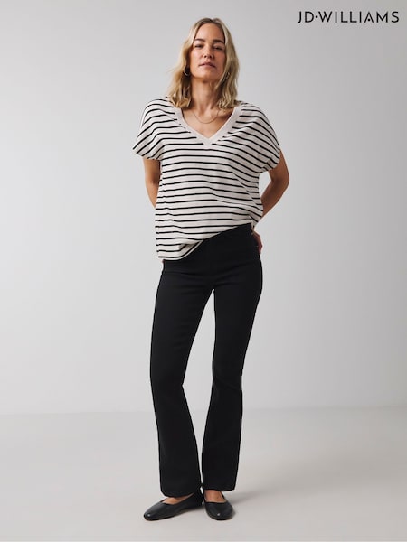 JD Williams Black High Waist Supersoft Bootcut Jeans (772090) | £28