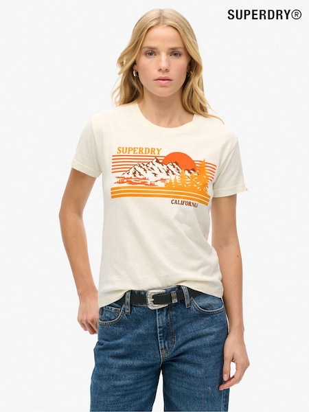 Superdry Riff White 100% Cotton Outdoor Stripe Fitted T-Shirt (772186) | £27