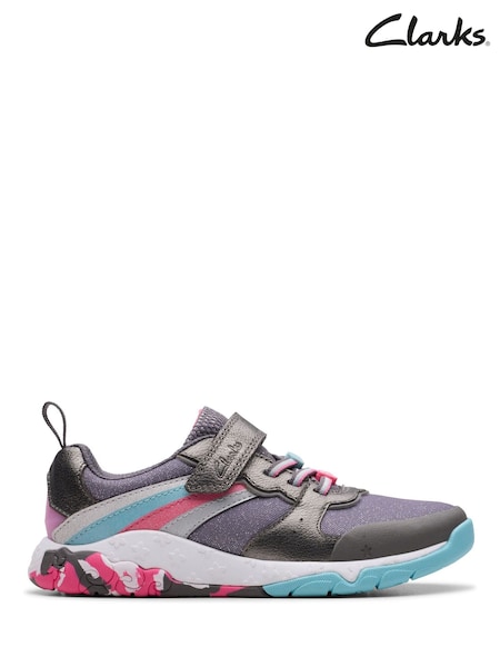 Clarks Grey Standard Fit (F) Gun Tidal Star Trainers (772612) | £48 - £50