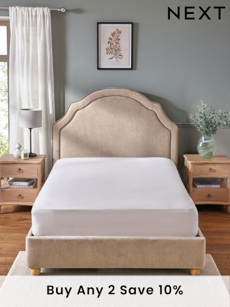 Relaxed Chenille Light Natural Sadie Upholstered Bed Frame (773216) | £540 - £640