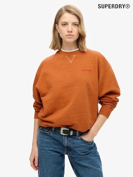 Superdry Denver Orange Denver Orange 100% Cotton Essential Logo Overdyed Sweatshirt (773566) | £55