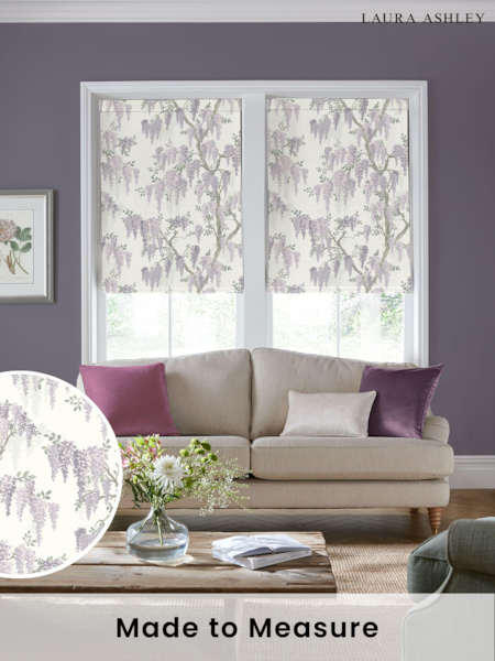 Laura Ashley Lavender Wisteria Made to Measure 100% Cotton Roman Blinds (773740) | £84