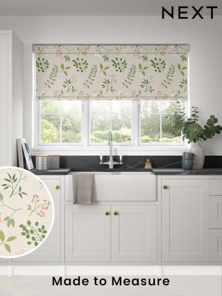Pink Printed Leaves Made to Measure Roller Blind (773770) | £57