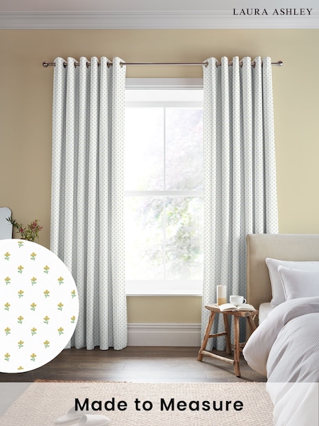 Laura Ashley Gold Wood Violet Made to Measure 100% Cotton Curtains (774409) | £100