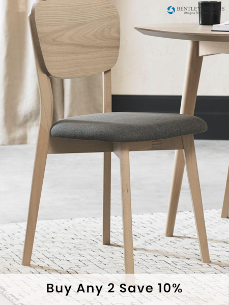 Bentley Designs Grey Set Of 2 Dansk Dining Chairs (774760) | £250