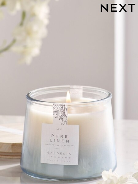 Blue Linen Lidded Jar Large Scented Candle (774873) | £7