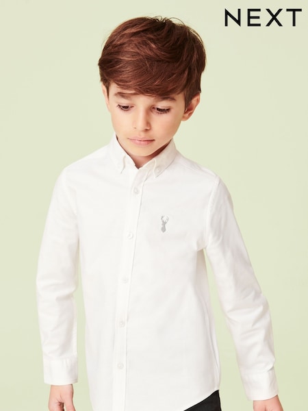 Plain White Single Oxford Shirt (3-16yrs) (775005) | £11 - £16