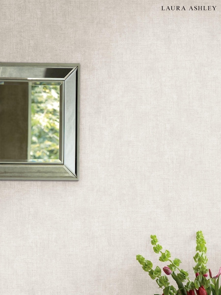 Laura Ashley Pale Dove Grey Plain Textured A4 Wallpaper Sample (775309) | £1