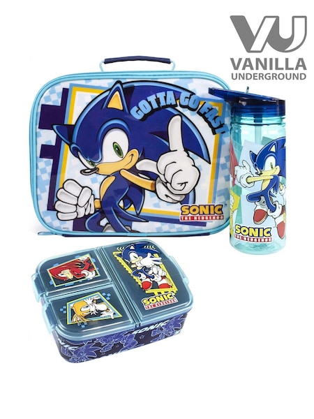 Vanilla Underground Blue Sonic the Hedgehog Girls Sonic, Tails & Knuckles Placement Print Lunch Bag Bottle and Snack Pot (775411) | £25