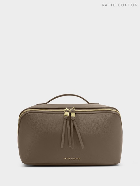 Brown - Katie Loxton Soho Large Make Up / Wash Bag