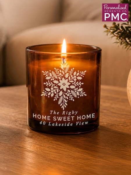 Personalised Snowflake Amber Candle Jar By Pmc
