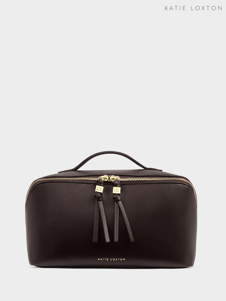 Chocolate Brown - Katie Loxton Soho Large Make Up / Wash Bag