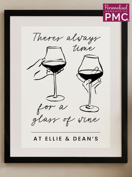 Personalised Wine Glasses Black Framed Poster Print By Pmc