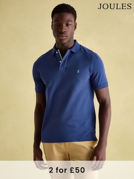 Joules Woody Blue Cotton Pique Polo Shirt (778641) | £30