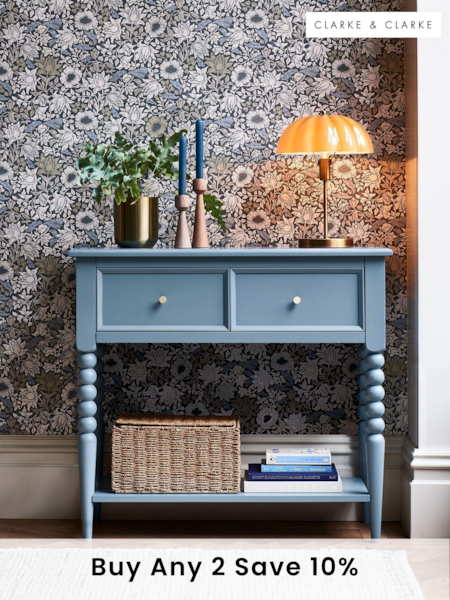 Clarke and Clarke Blue Ashdon Console Table (778902) | £475
