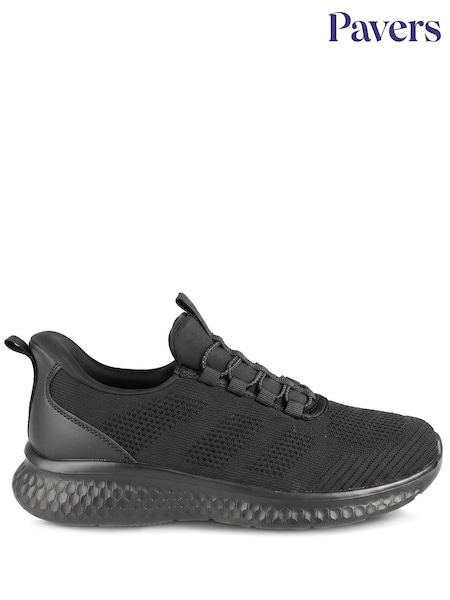 Black - Pavers Easy Step In Lightweight Memory Foam Trainers