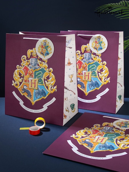 Hallmark 3 Large Harry Potter Hogwarts Crest Gift Bags