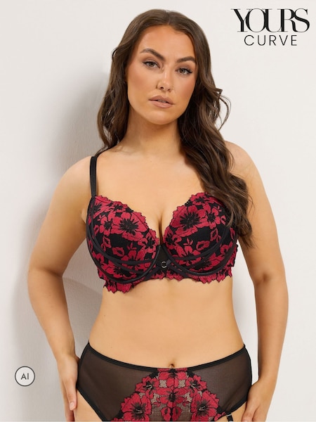 Black - Yours Curve Lace Underwired Bra