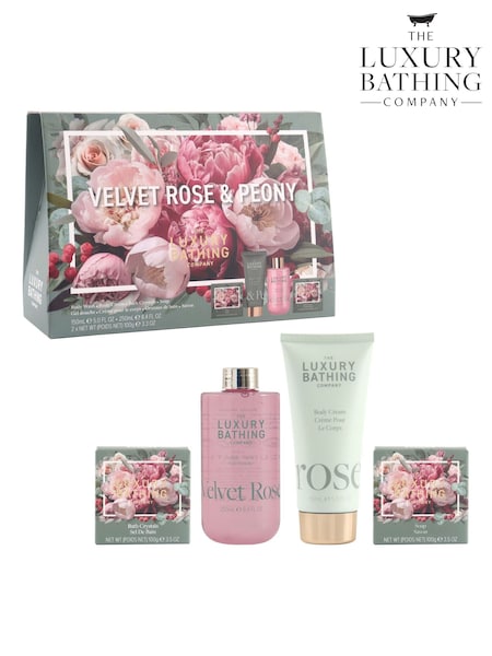 Pink/Green - The Luxury Bathing Company Velvet Rose & Peony Everyday Radiance Gift Set