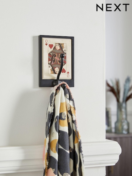 Monochrome Playing Card Queen Wall Hook (781583) | £8