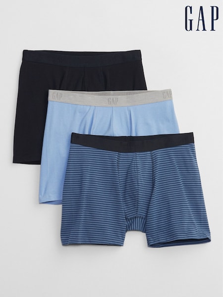 Gap Blue & Black Cotton Logo 3 Pack Boxers (782189) | £25