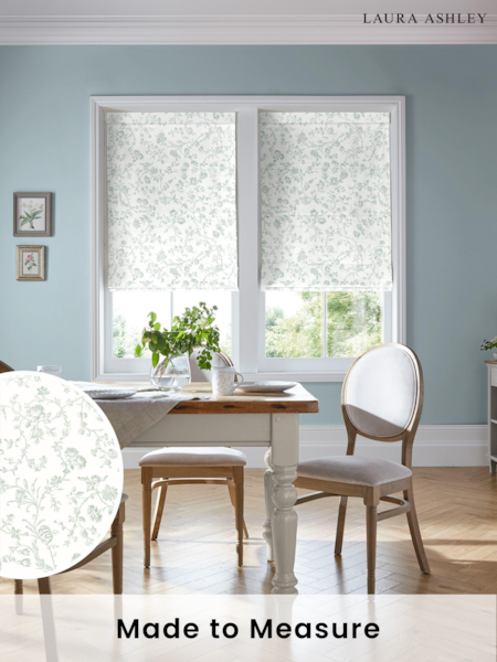 Laura Ashley Duck Egg Aria Made to Measure Roman 100% Cotton Blinds (782512) | £84