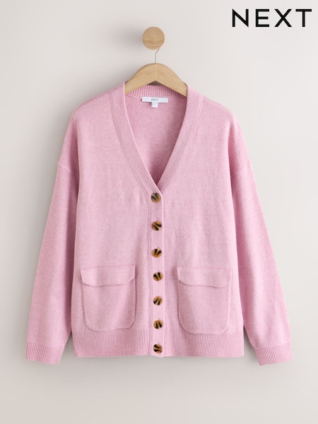 Light Pink - Supersoft Mid Length V-neck Cardigan