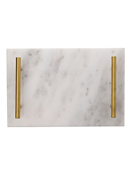 Widdop Marble Tray With Metal Handle