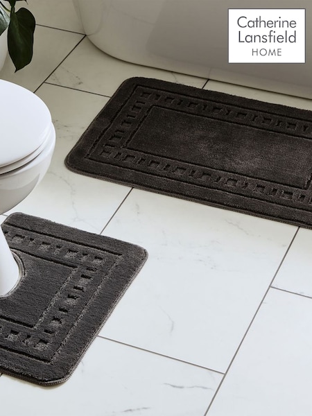 Catherine Lansfield Set of 2 Grey Armoni Bath Set (782919) | £13