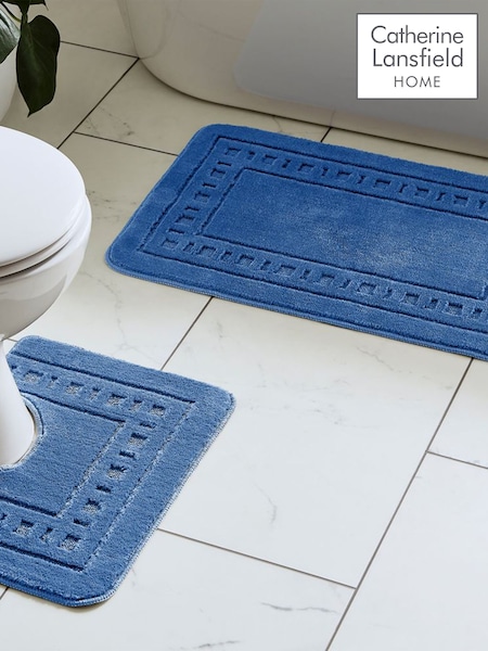 Catherine Lansfield Set of 2 Blue Armoni Bath Set (782966) | £13