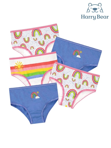 Harry Bear Multi Rainbow 100% Cotton Briefs 5 Pack (783111) | £12