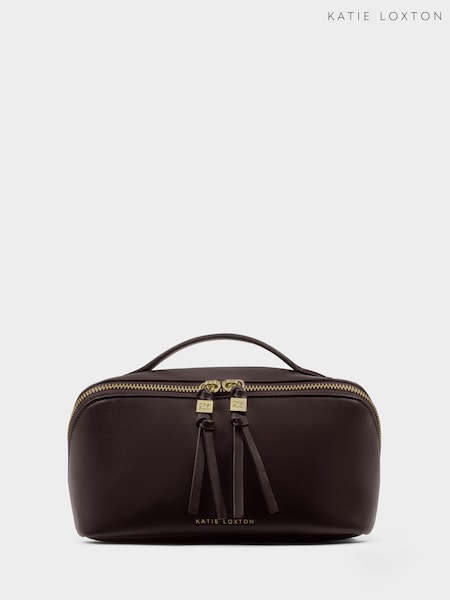 Chocolate Brown - Katie Loxton Soho Medium Make Up / Wash Bag