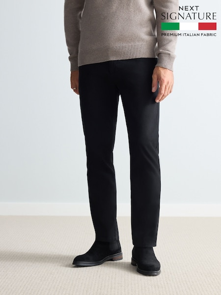 Black Slim Fit Nova Fides Italian Signature Chino Trousers (783675) | £60