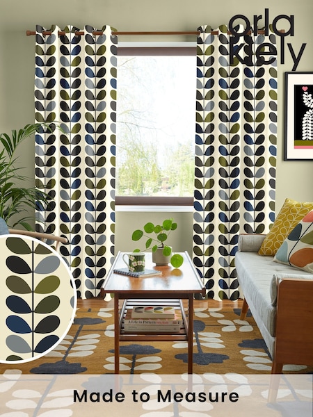Orla Kiely Green 100% Cotton Stem Made To Measure Curtains (784042) | £91