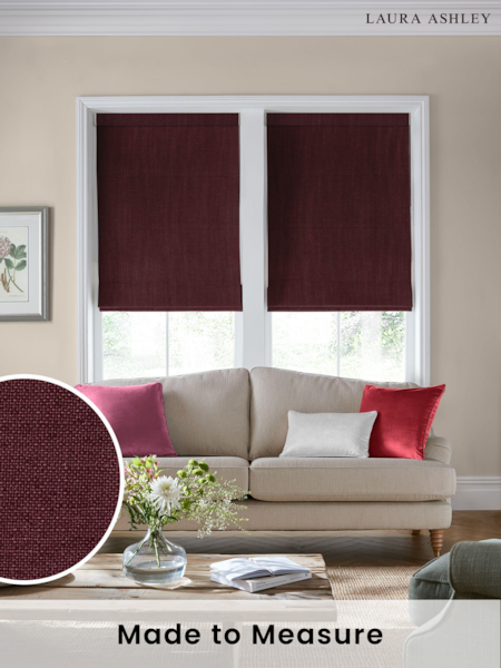 Laura Ashley Red Burgundy Swanson Dark Cranberry Made to Measure Roman Blind (784095) | £84