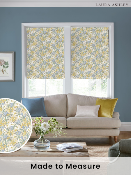 Laura Ashley Gold Tulips Made to Measure 100% Cotton Roman Blinds (784673) | £84
